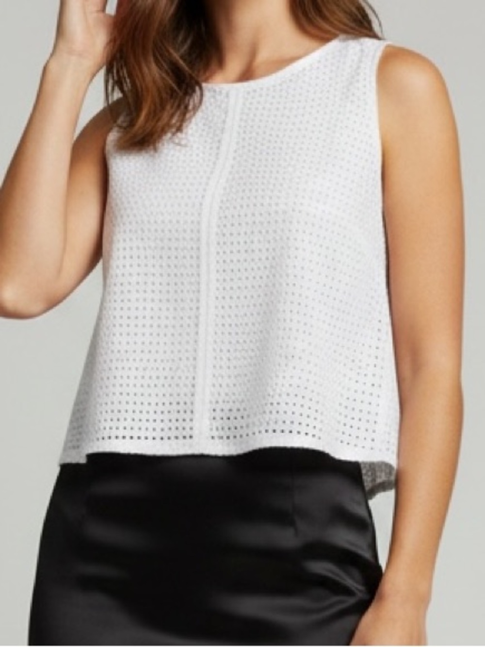 BCBGMaxazria white sleeveless crop top